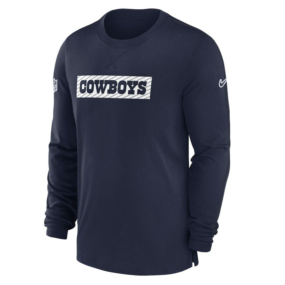 Dallas Cowboys 2024/25 Sideline Player Tri-Blend Performance Long Sleeve T-Shirt - Navy online