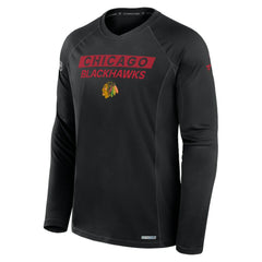 Chicago Blackhawks Fanatics Authentic Pro Rink Tech Long Sleeve T-Shirt - Black T-shirts