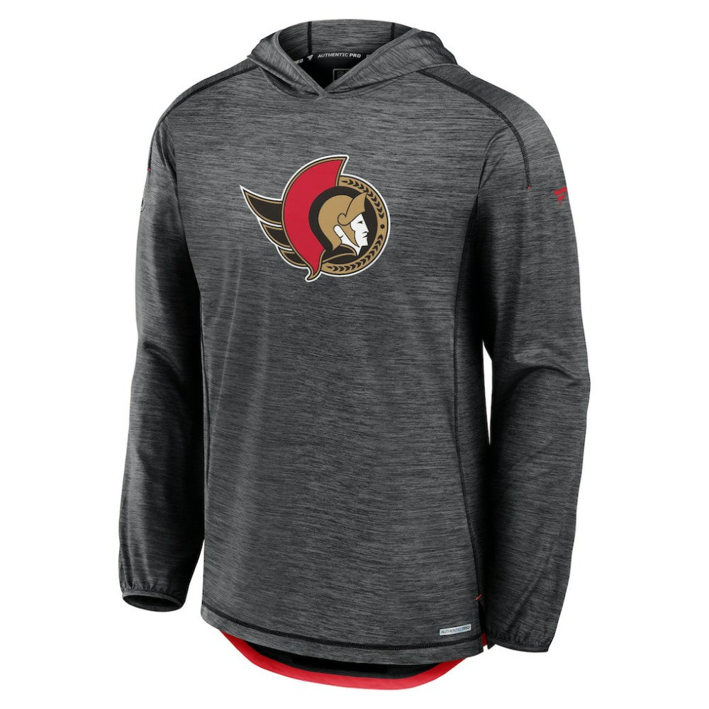 Ottawa Senators Fanatics Authentic Pro Rink Lightweight Pullover Hoodie - Black Hoodies