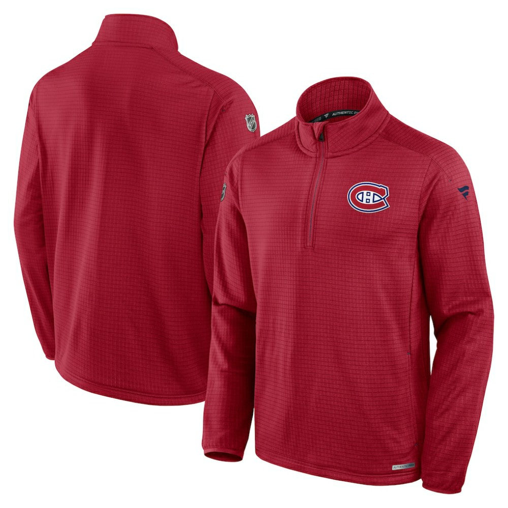 Montreal Canadiens Fanatics Authentic Pro Rink Quarter-Zip Jacket - Red Jackets
