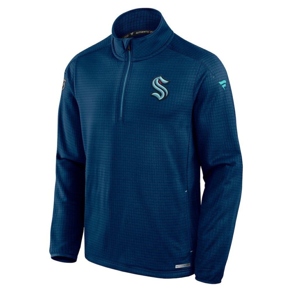 Seattle Kraken Fanatics Authentic Pro Rink Quarter-Zip Jacket - Navy Jackets