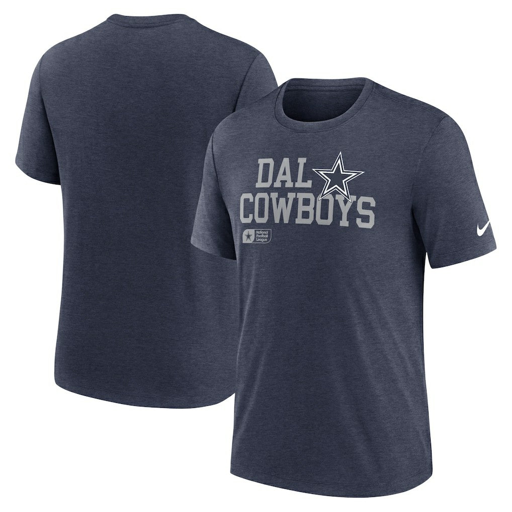 Dallas Cowboys Lockup Tri-Blend T-Shirt - Heather Navy for sale