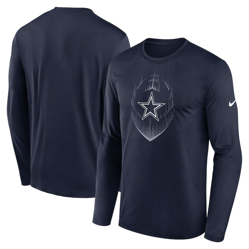 Dallas Cowboys Icon Legend Performance Long Sleeve T-Shirt - Navy discount