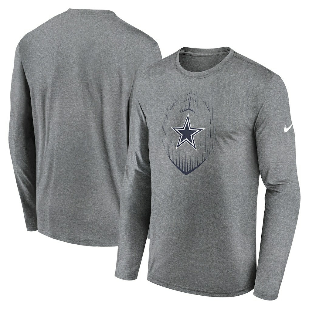 Dallas Cowboys Icon Legend Performance Long Sleeve T-Shirt - Heather Gray sale