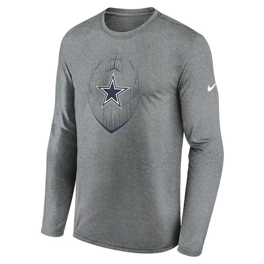 Dallas Cowboys Icon Legend Performance Long Sleeve T-Shirt - Heather Gray sale