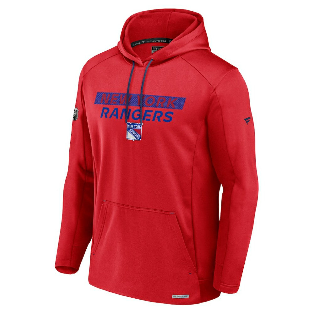 New York Rangers Fanatics Authentic Pro Rink Fleece Pullover Hoodie - Red Hoodies
