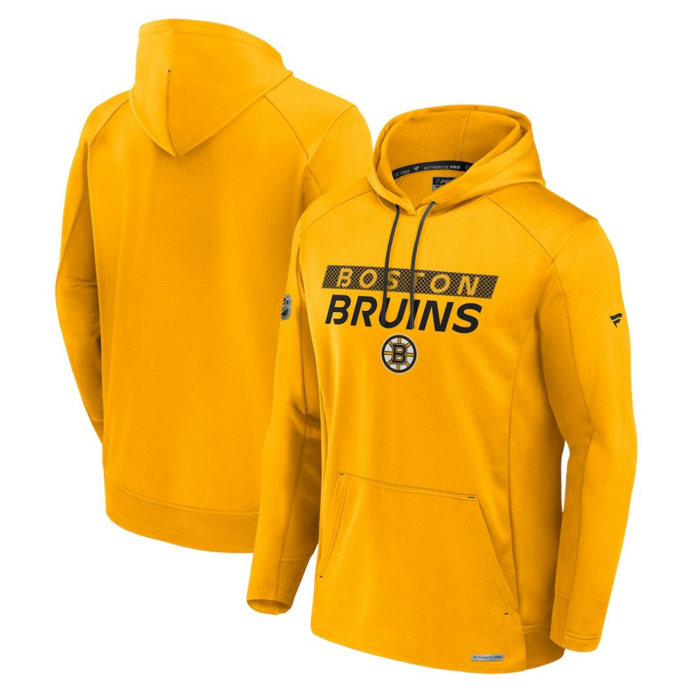 Boston Bruins Fanatics Authentic Pro Rink Fleece Pullover Hoodie - Gold Hoodies