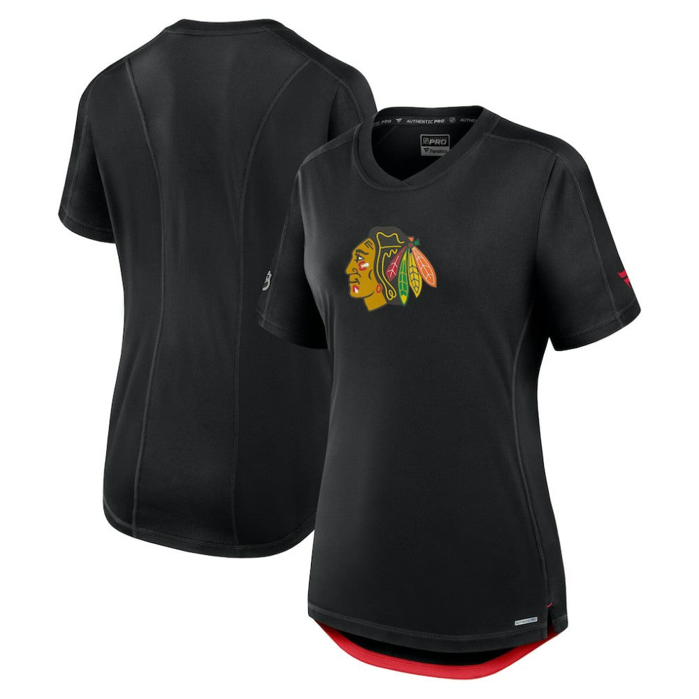 Chicago Blackhawks Fanatics Women's Authentic Pro Rink T-Shirt - Black T-shirts