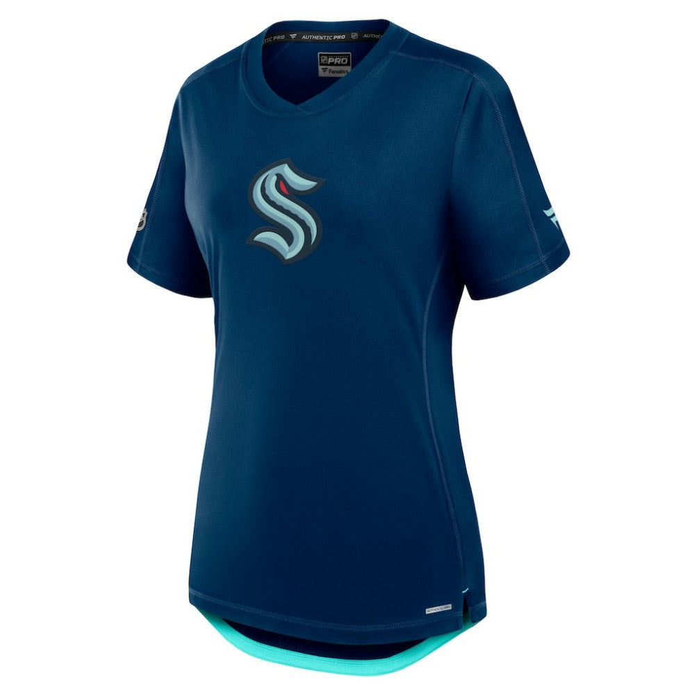 Seattle Kraken Fanatics Women's Authentic Pro Rink T-Shirt - Deep Sea Blue T-shirts