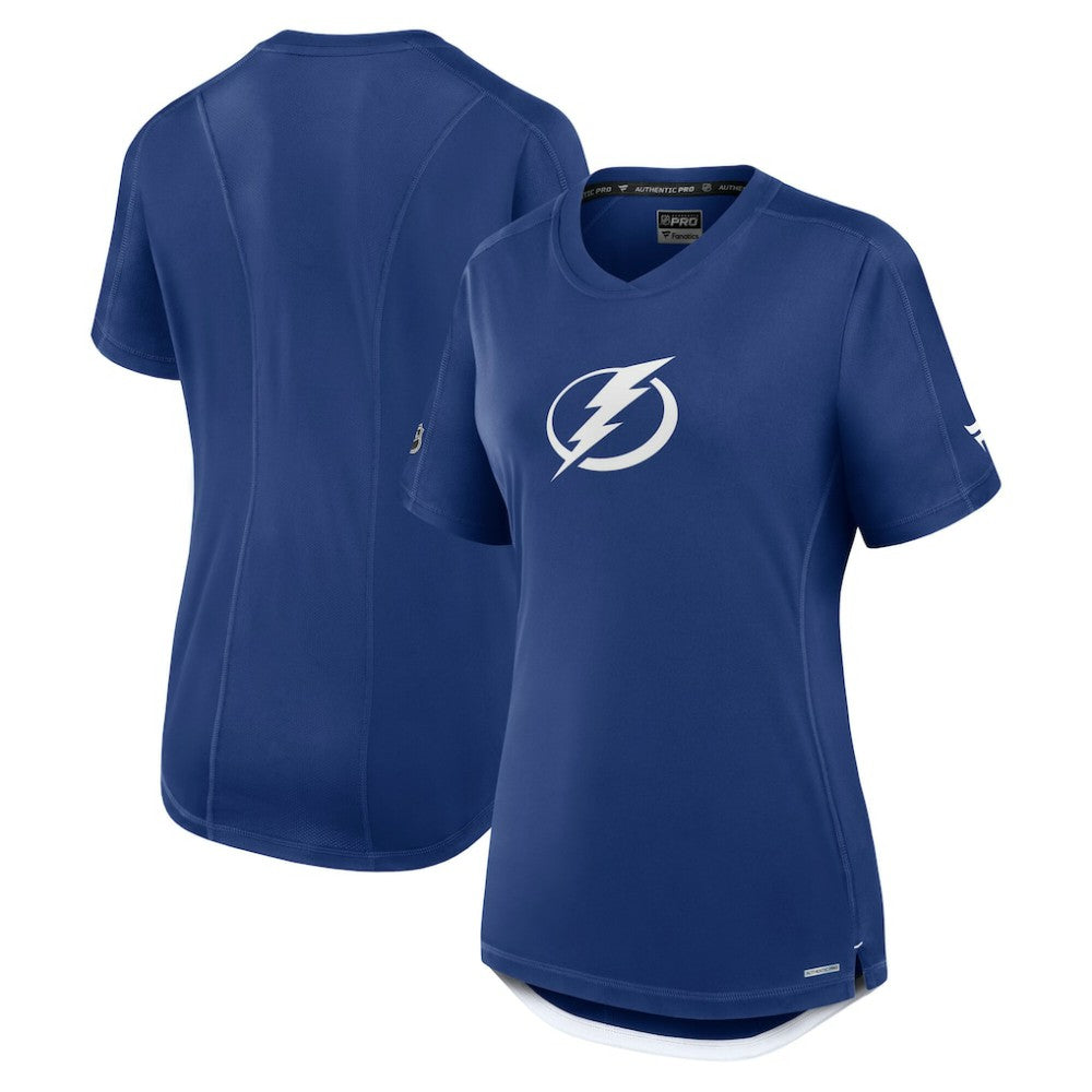Tampa Bay Lightning Fanatics Women's Authentic Pro Rink Tech T-Shirt - Blue T-shirts