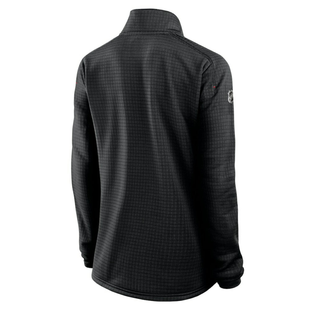 Chicago Blackhawks Fanatics Women's Authentic Pro Rink Lightweight Quarter-Zip Pullover Sweatshirt - Black Sweatshirts