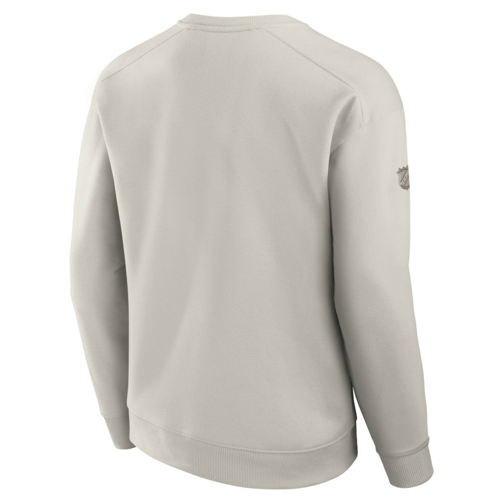Edmonton Oilers Fanatics Authentic Pro Road Fleece Pullover Sweatshirt - Cream Sweatshirts