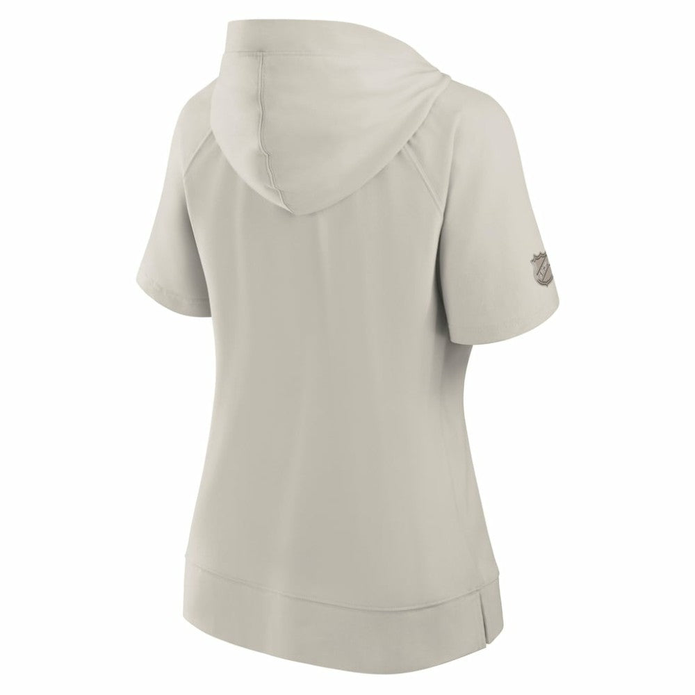 Seattle Kraken Fanatics Women's Authentic Pro Road Short Sleeve V-Neck Pullover Hoodie - Cream Hoodies