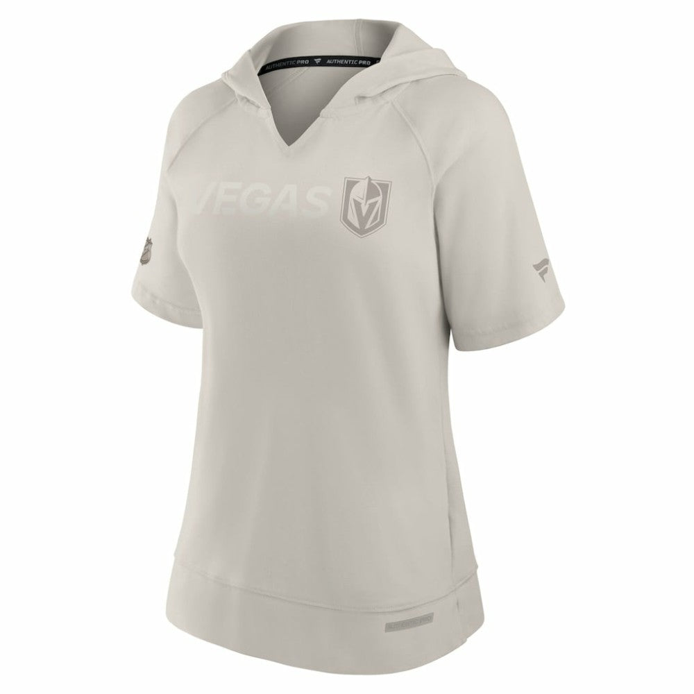 Vegas Golden Knights Fanatics Women's Authentic Pro Road Fashion V-Neck Hoodie T-Shirt - Cream T-shirts