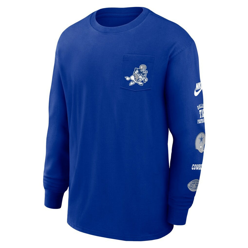 Dallas Cowboys Rewind Heavy Max90 Pocket Long Sleeve T-Shirt - Royal on sale