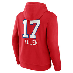 Josh Allen Buffalo Bills Team Wordmark Player Name & Number Pullover Hoodie - Red sale