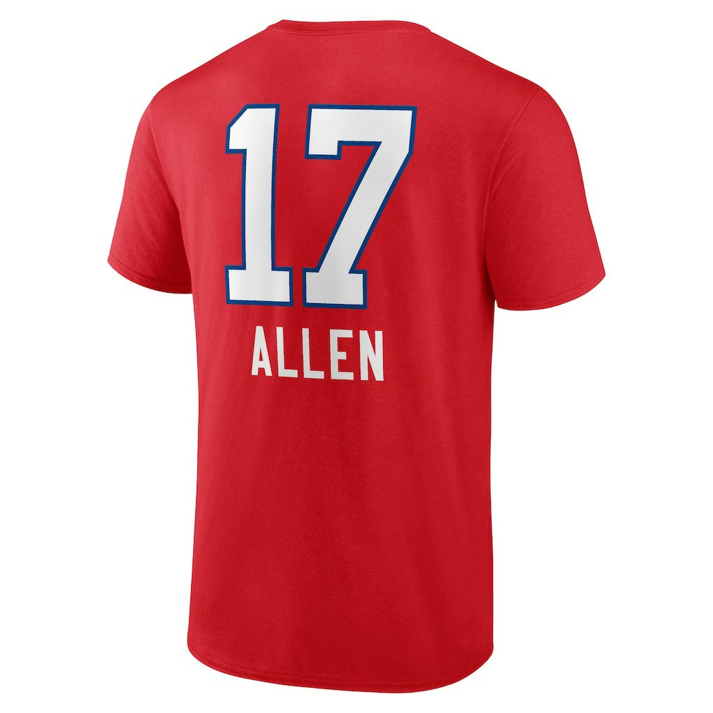 Josh Allen Buffalo Bills Team Wordmark Player Name & Number T-Shirt - Red for sale