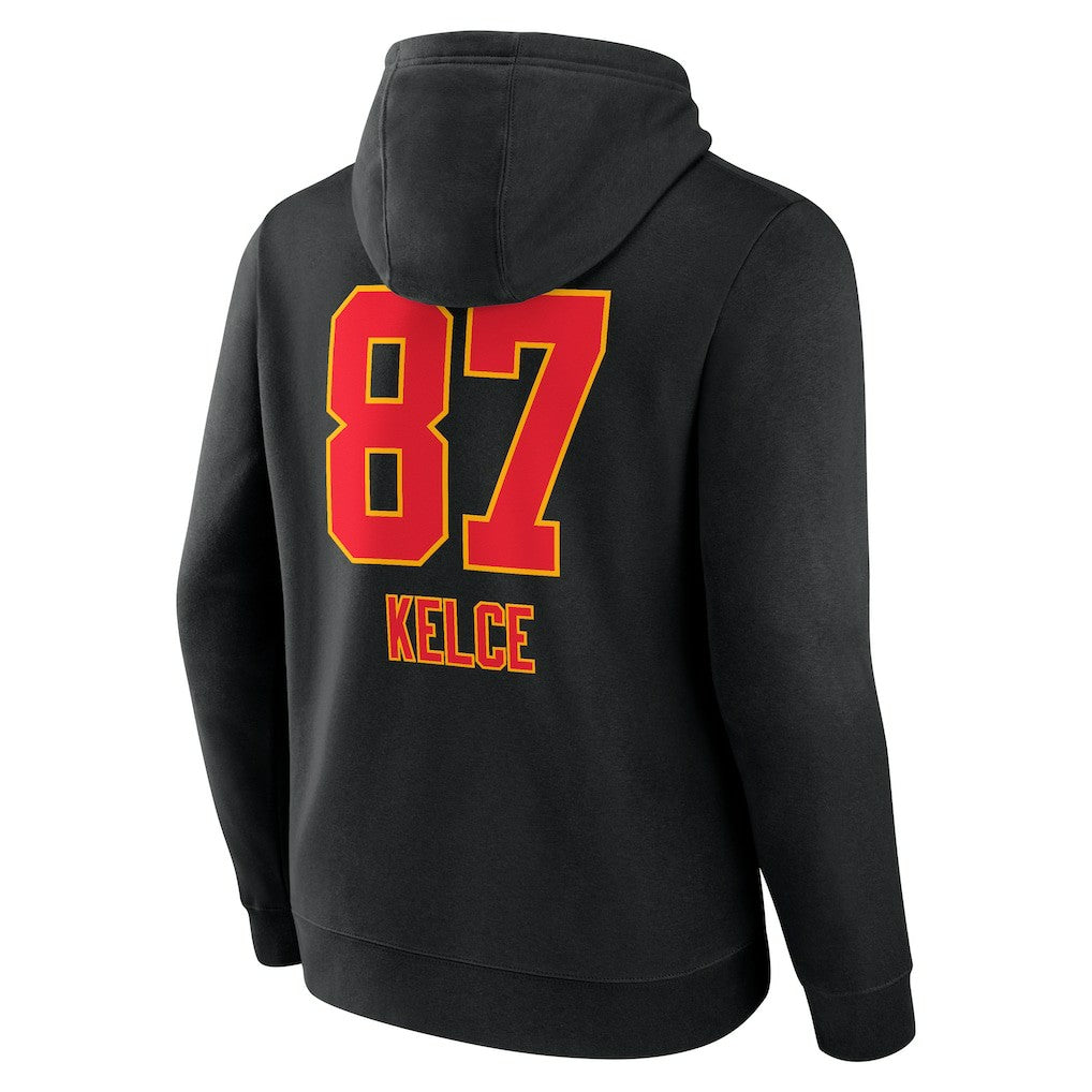 Travis Kelce Kansas City Chiefs Team Wordmark Player Name & Number Pullover Hoodie - Black on sale