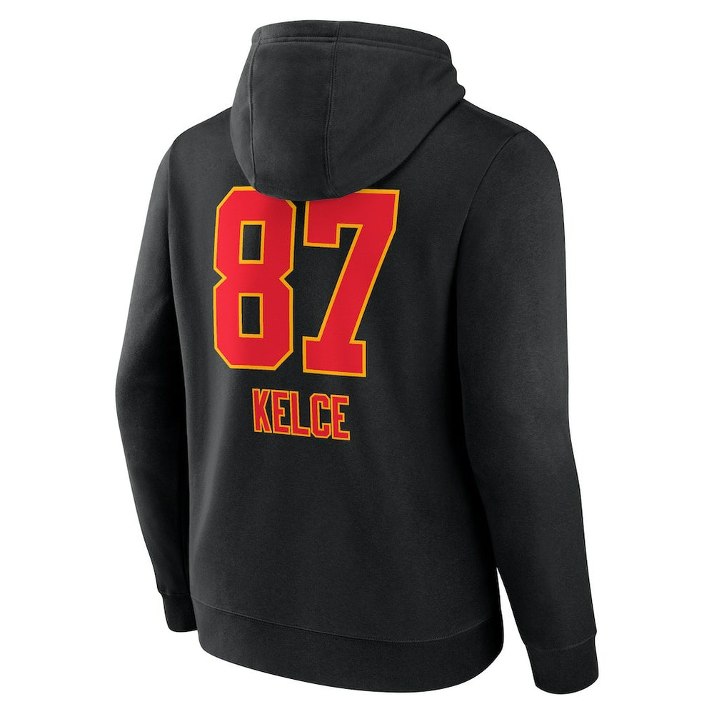 Travis Kelce Kansas City Chiefs Team Wordmark Player Name & Number Pullover Hoodie - Black on sale