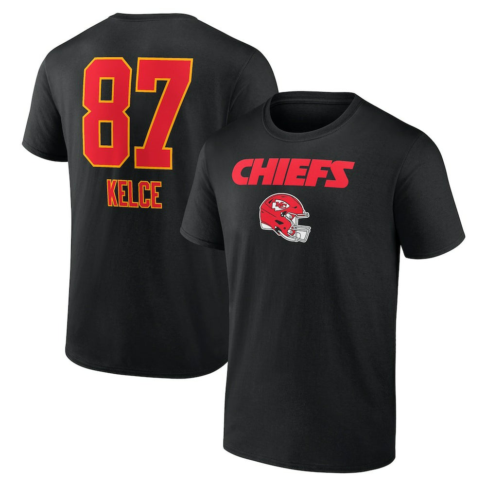 Travis Kelce Kansas City Chiefs Team Wordmark Player Name & Number T-Shirt - Black online