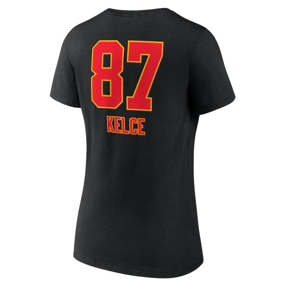 Travis Kelce Kansas City Chiefs Women's Team Wordmark Player Name & Number V-Neck T-Shirt - Black online