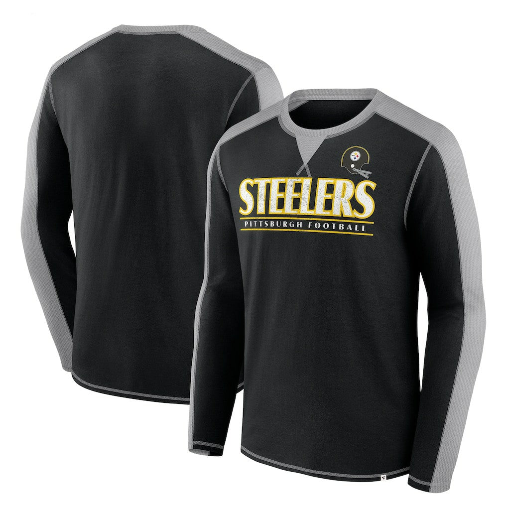 Pittsburgh Steelers Behind the Line Long Sleeve T-Shirt - Black/Gray online
