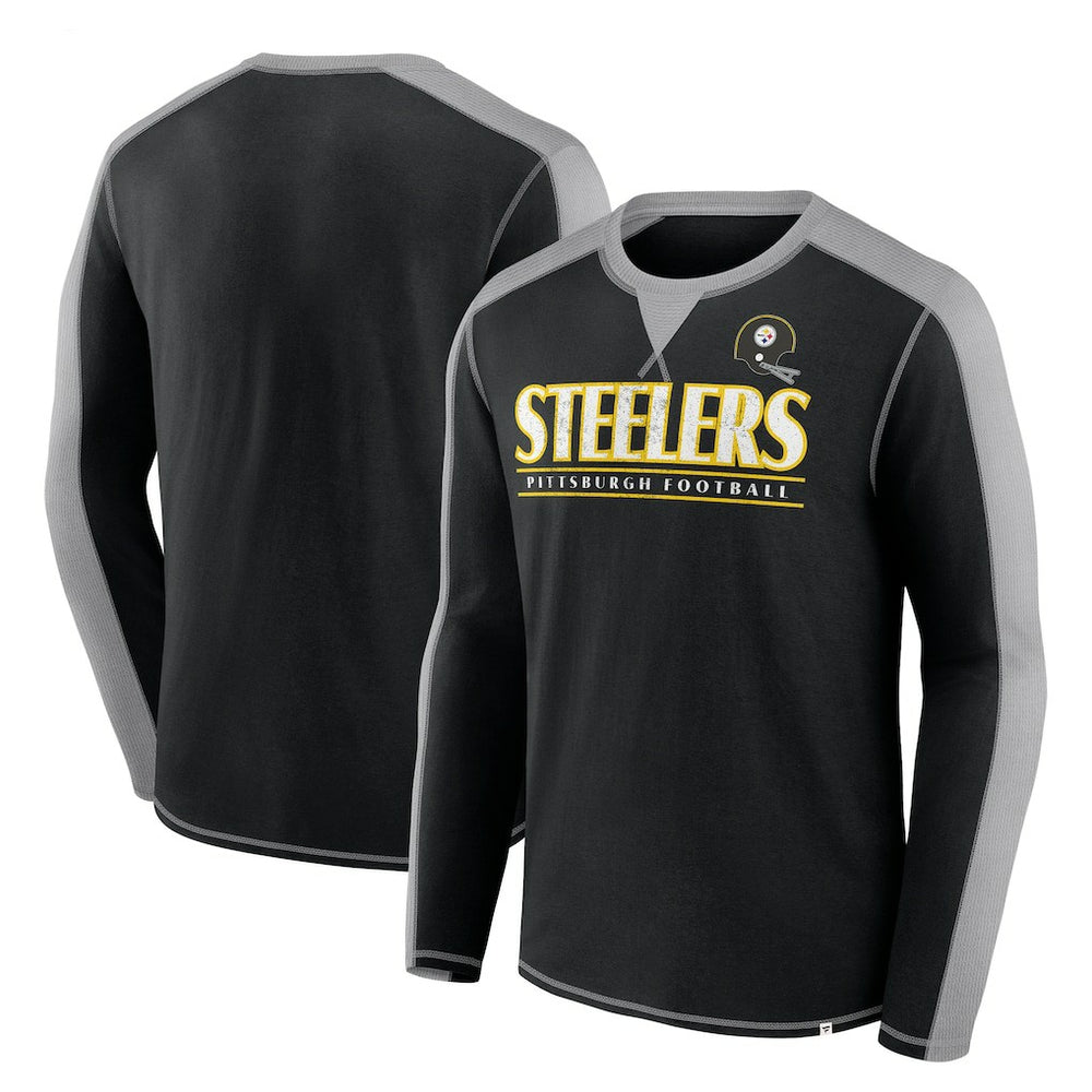 Pittsburgh Steelers Behind the Line Long Sleeve T-Shirt - Black/Gray online