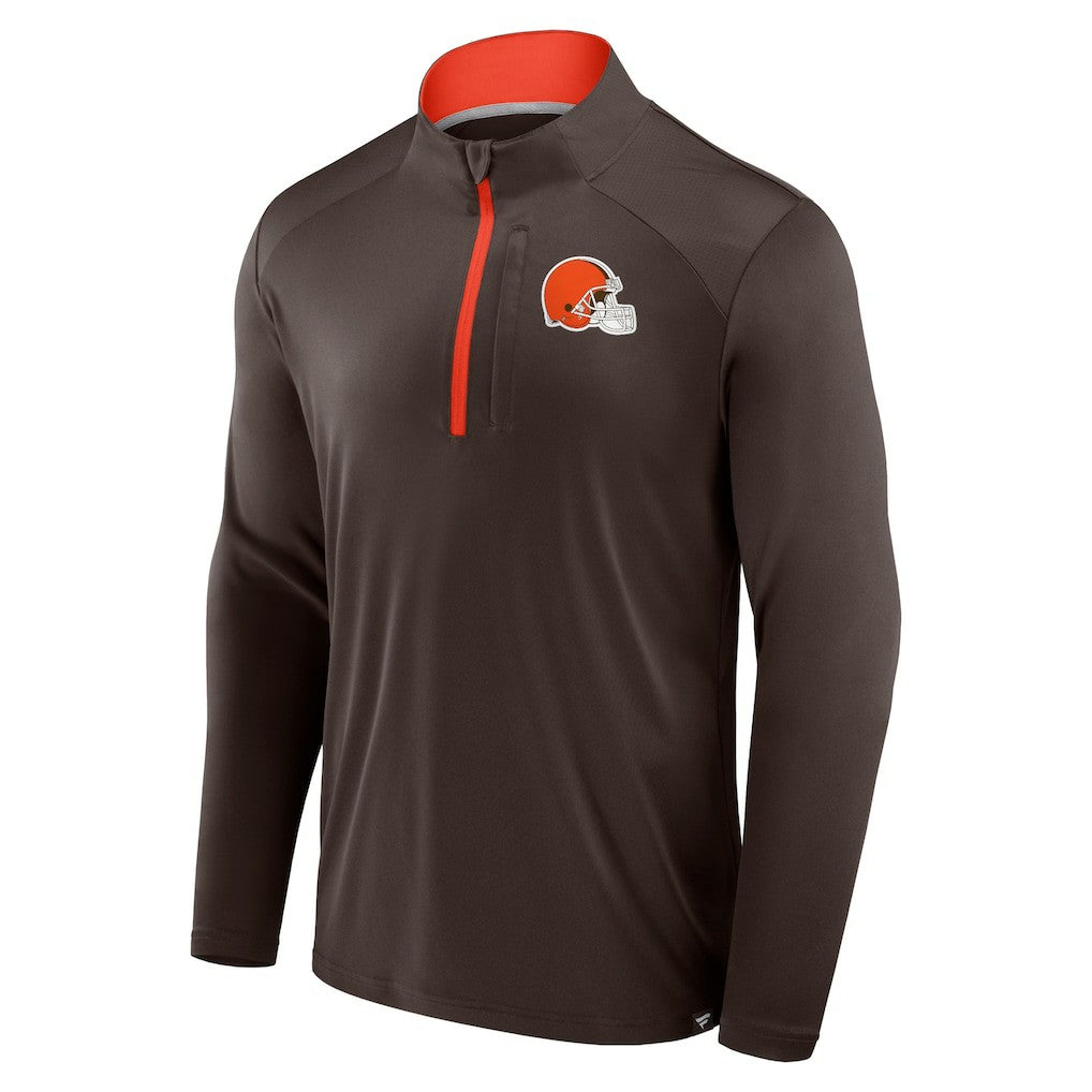 Cleveland Browns Defender Long Sleeve Quarter-Zip Jacket - Brown discount