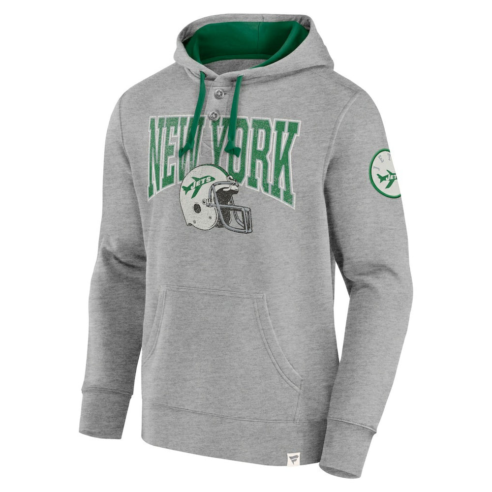 New York Jets Label Maker Pullover Hoodie - Heather Gray sale