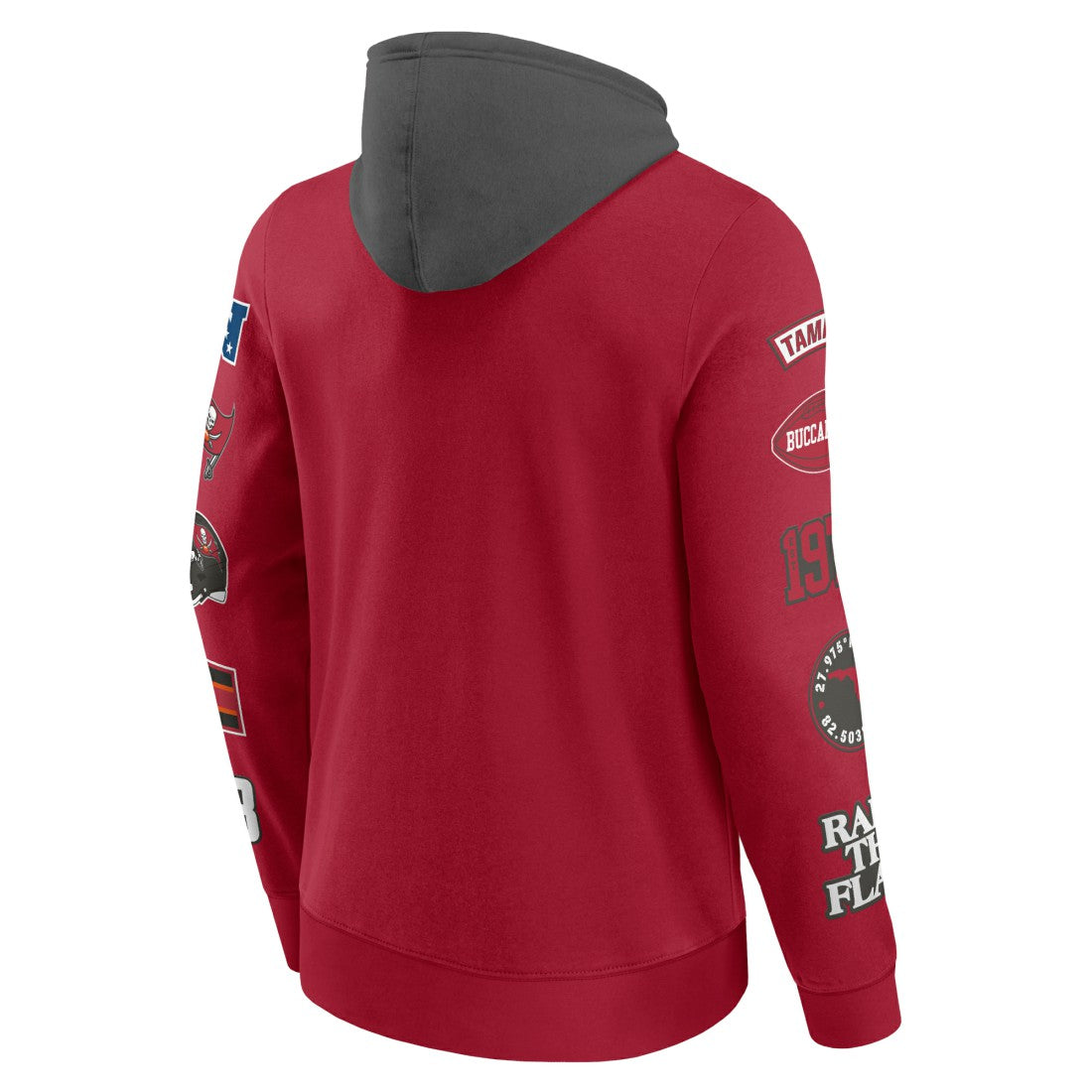 Tampa Bay Buccaneers Patched Out Pullover Hoodie - Red/Pewter cheap