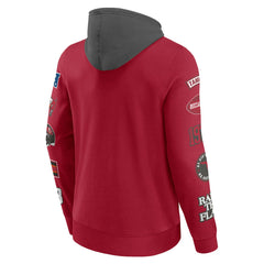 Tampa Bay Buccaneers Patched Out Pullover Hoodie - Red/Pewter cheap