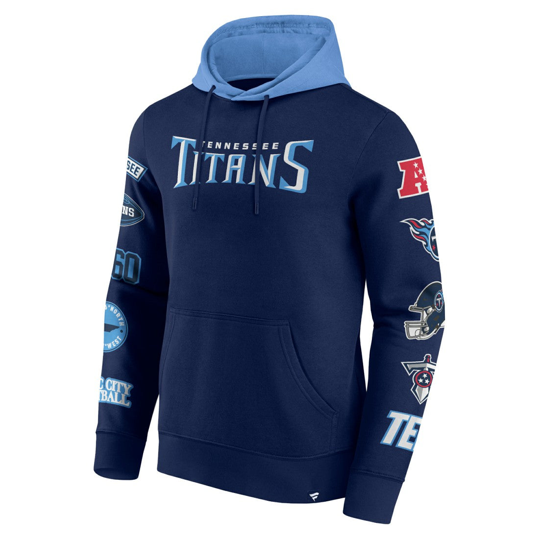 Tennessee Titans Patched Out Pullover Hoodie - Navy/Light Blue online