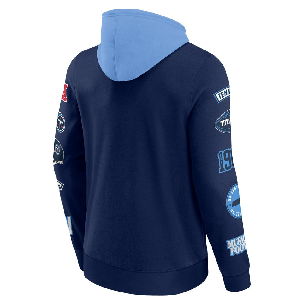 Tennessee Titans Patched Out Pullover Hoodie - Navy/Light Blue online