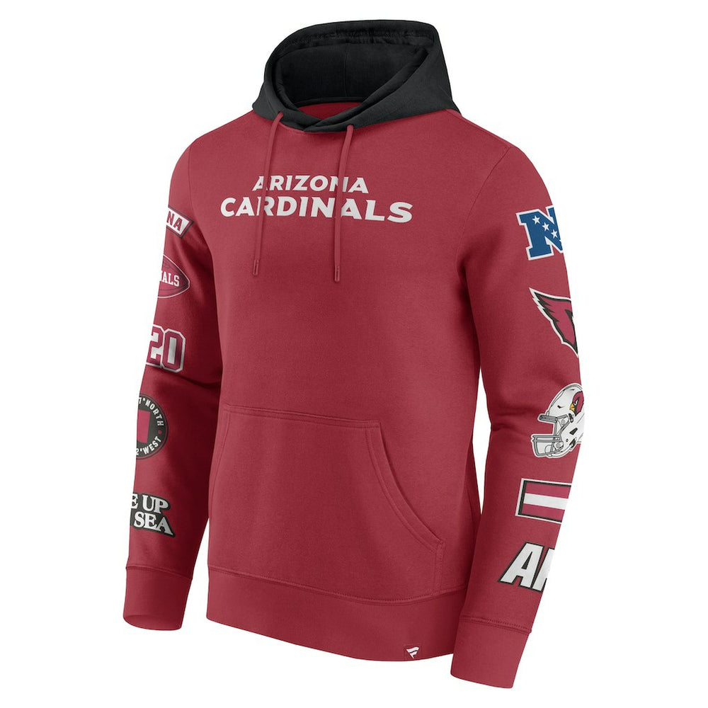 Arizona Cardinals Patched Out Pullover Hoodie - Cardinal/Black discount
