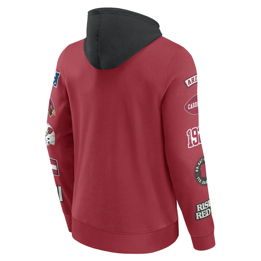 Arizona Cardinals Patched Out Pullover Hoodie - Cardinal/Black discount
