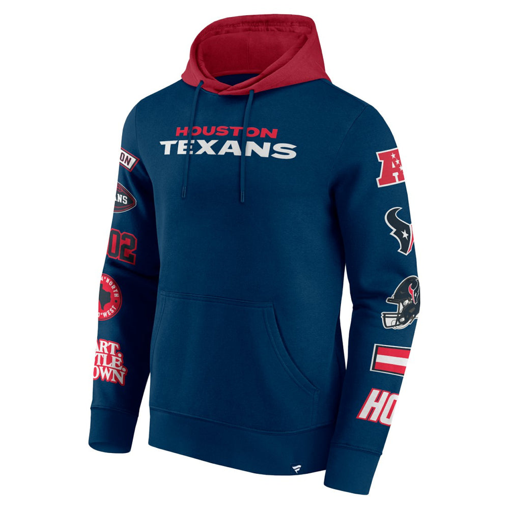 Houston Texans Patched Out Pullover Hoodie - Navy/Cardinal outlet