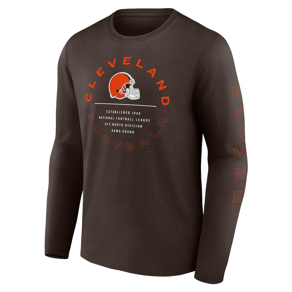 Cleveland Browns Stat Sheet Long Sleeve T-Shirt - Brown on sale