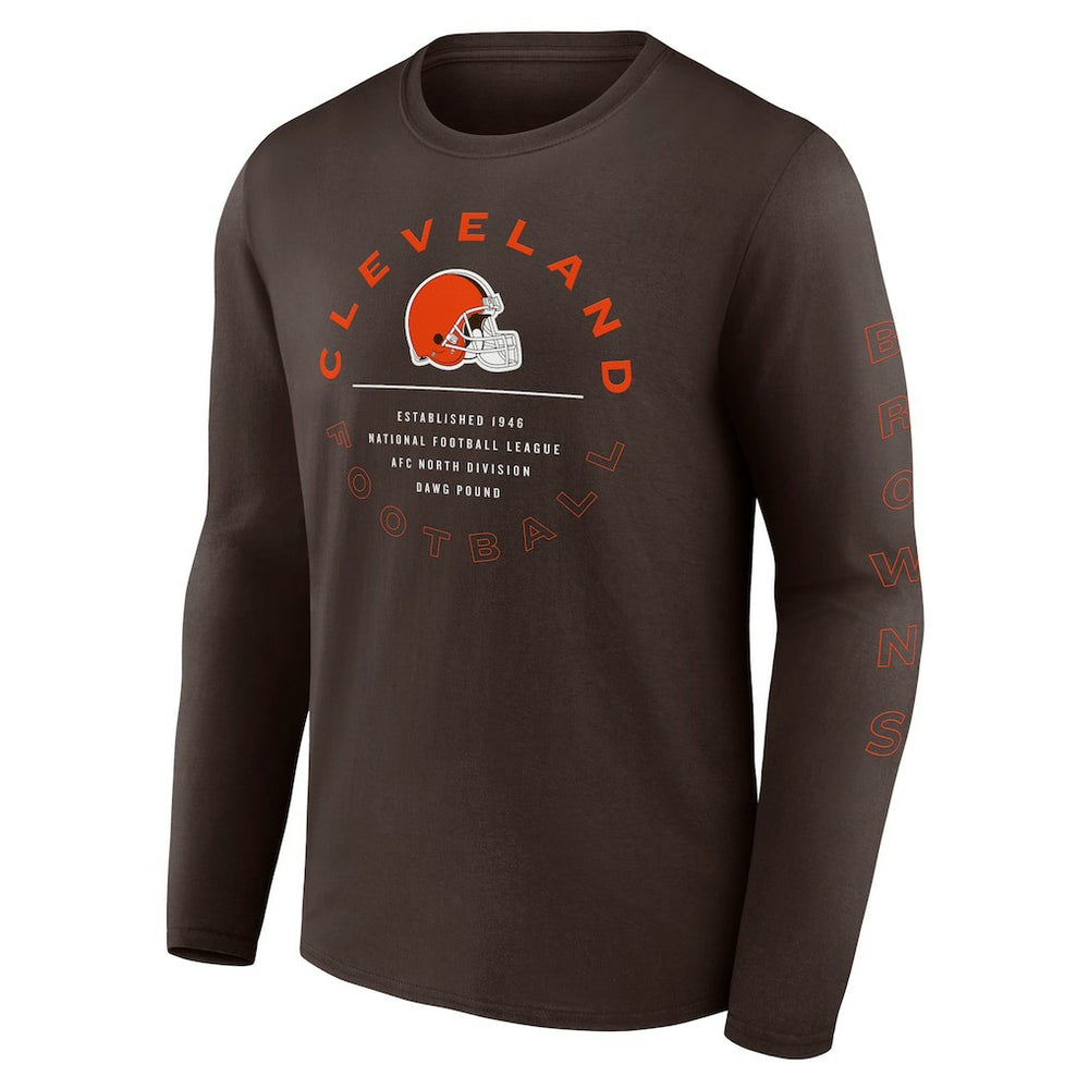 Cleveland Browns Stat Sheet Long Sleeve T-Shirt - Brown on sale
