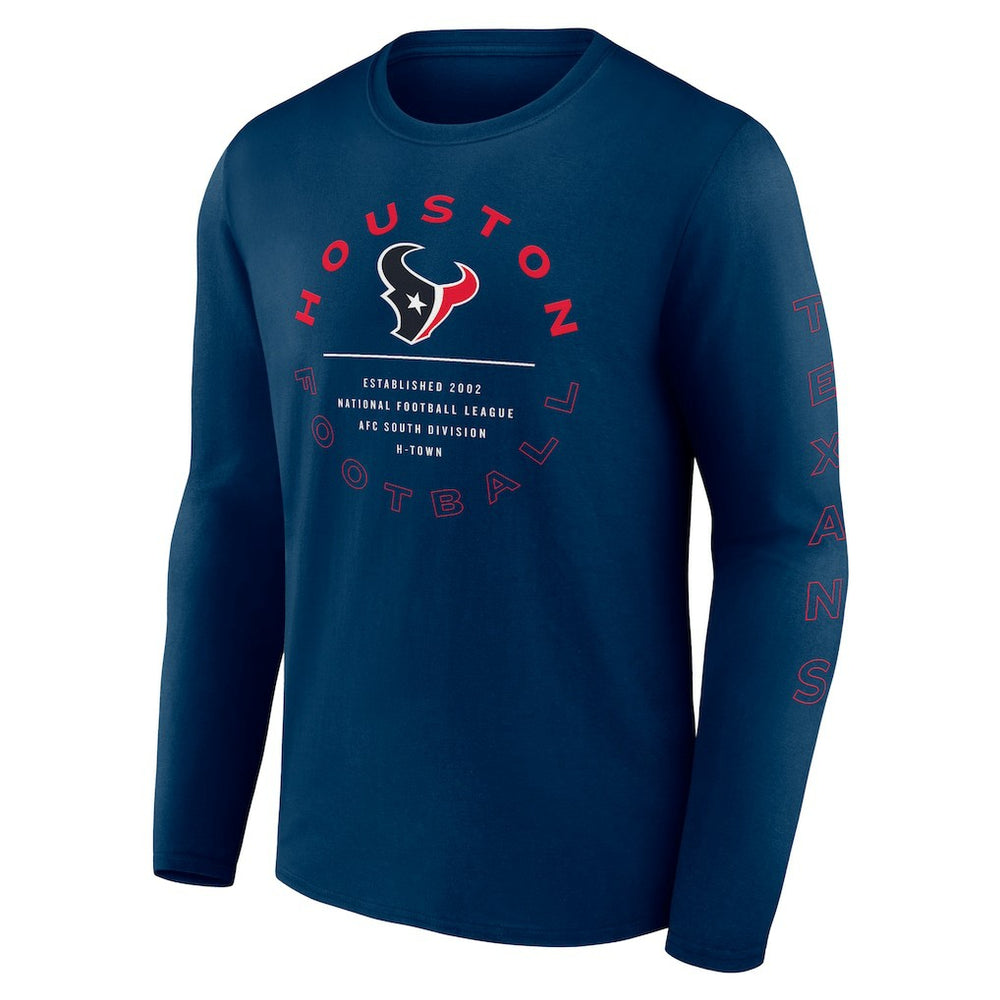 Houston Texans Stat Sheet Long Sleeve T-Shirt - Navy for sale