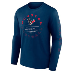 Houston Texans Stat Sheet Long Sleeve T-Shirt - Navy for sale