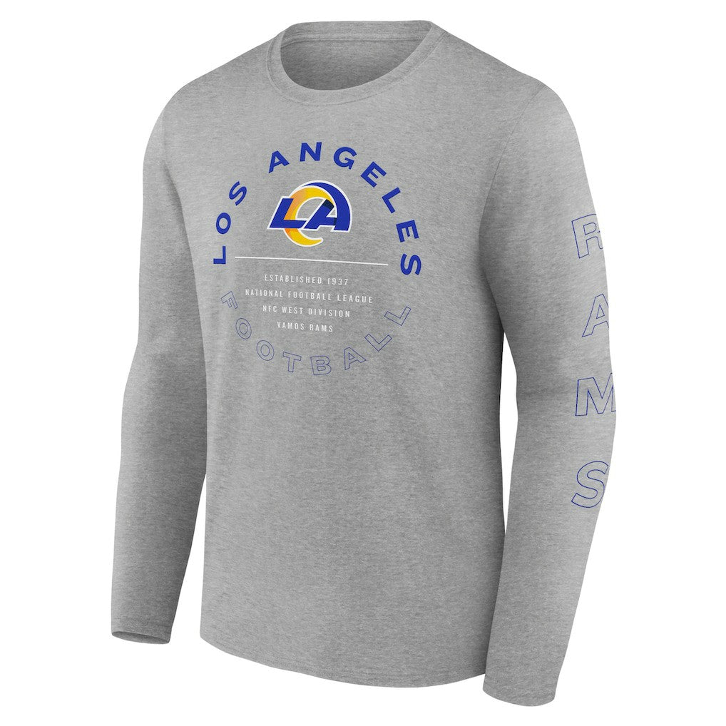 Los Angeles Rams Stat Sheet Long Sleeve T-Shirt - Heather Gray outlet