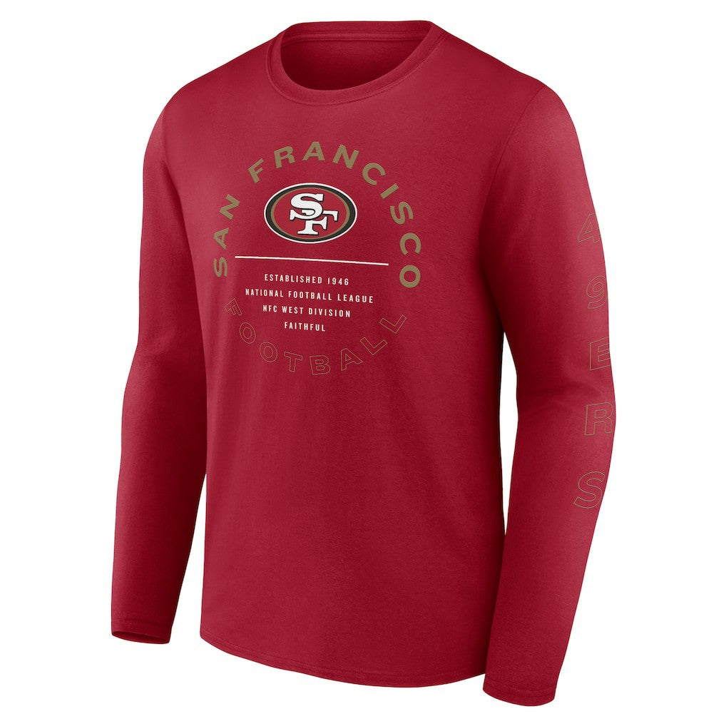 San Francisco 49ers Stat Sheet Long Sleeve T-Shirt - Scarlet sale