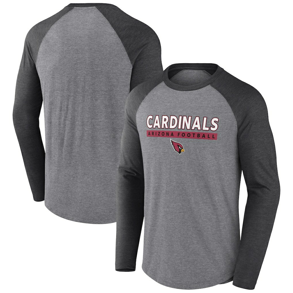 Arizona Cardinals Tri-Blend Raglan Long Sleeve T-Shirt - Heather Gray/Charcoal online