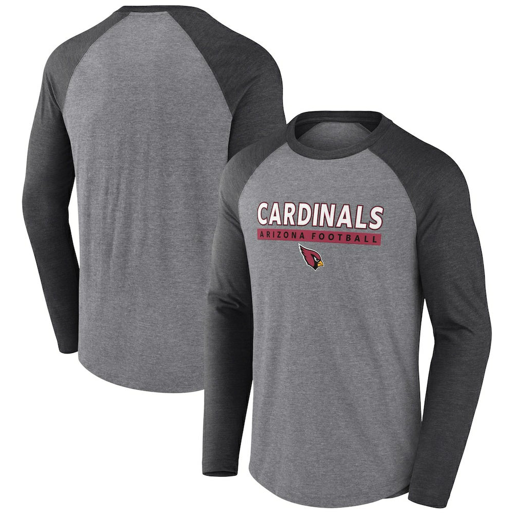 Arizona Cardinals Tri-Blend Raglan Long Sleeve T-Shirt - Heather Gray/Charcoal online