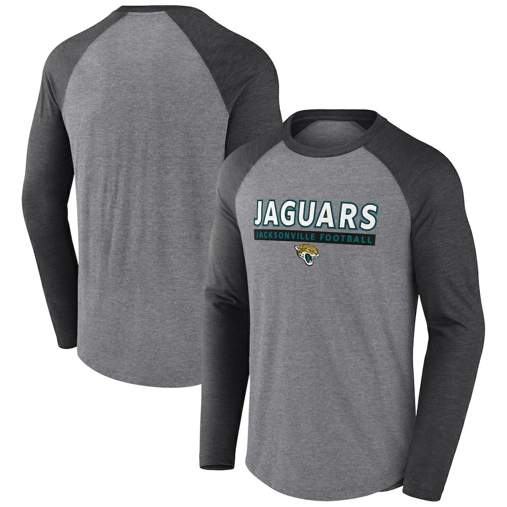 Jacksonville Jaguars Tri-Blend Raglan Long Sleeve T-Shirt - Heather Gray/Charcoal cheap