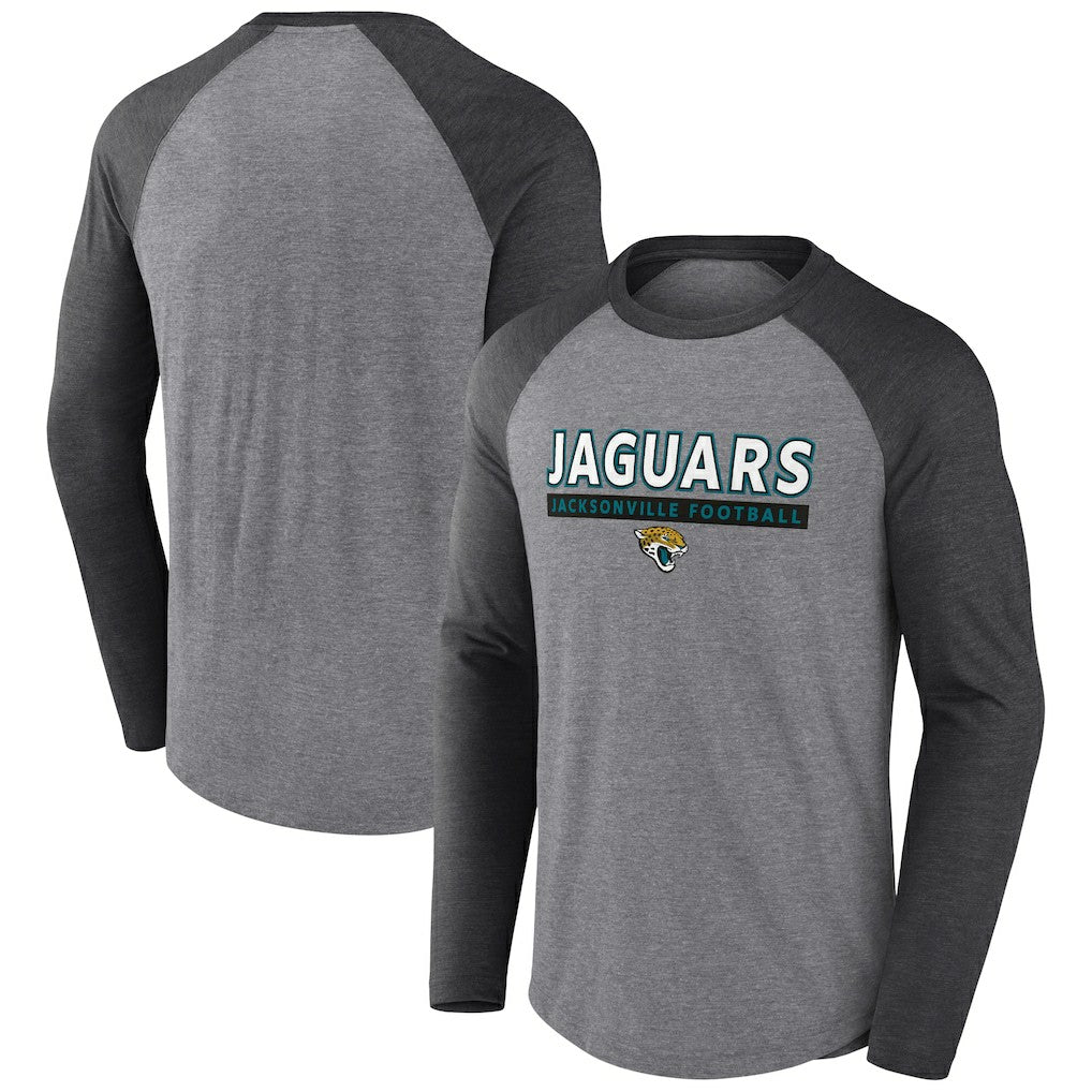 Jacksonville Jaguars Tri-Blend Raglan Long Sleeve T-Shirt - Heather Gray/Charcoal cheap