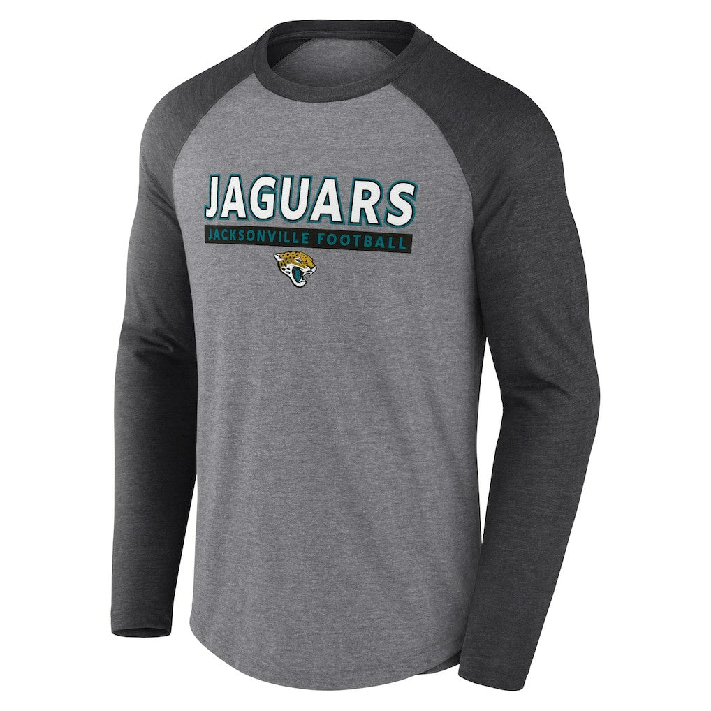 Jacksonville Jaguars Tri-Blend Raglan Long Sleeve T-Shirt - Heather Gray/Charcoal cheap
