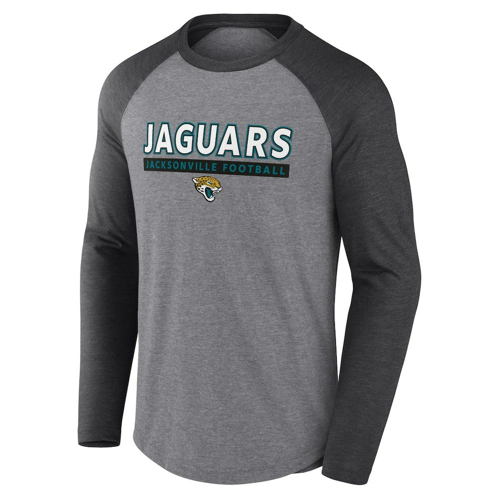 Jacksonville Jaguars Tri-Blend Raglan Long Sleeve T-Shirt - Heather Gray/Charcoal cheap
