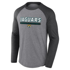 Jacksonville Jaguars Tri-Blend Raglan Long Sleeve T-Shirt - Heather Gray/Charcoal cheap