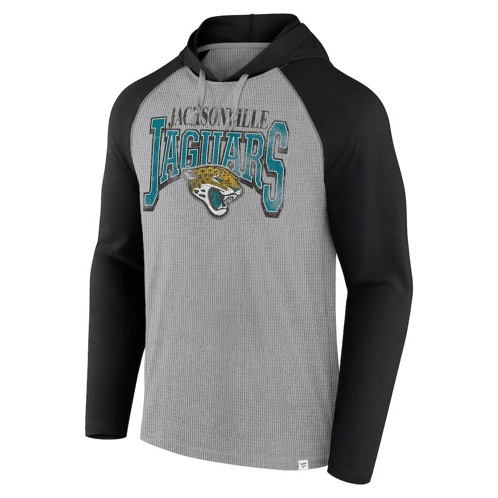 Jacksonville Jaguars Under Center Long Sleeve Hoodie T-Shirt - Gray/Black on sale
